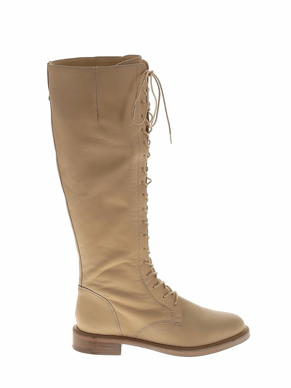 Sam Edelman Tall Lace-Up Riding Boots in Beige